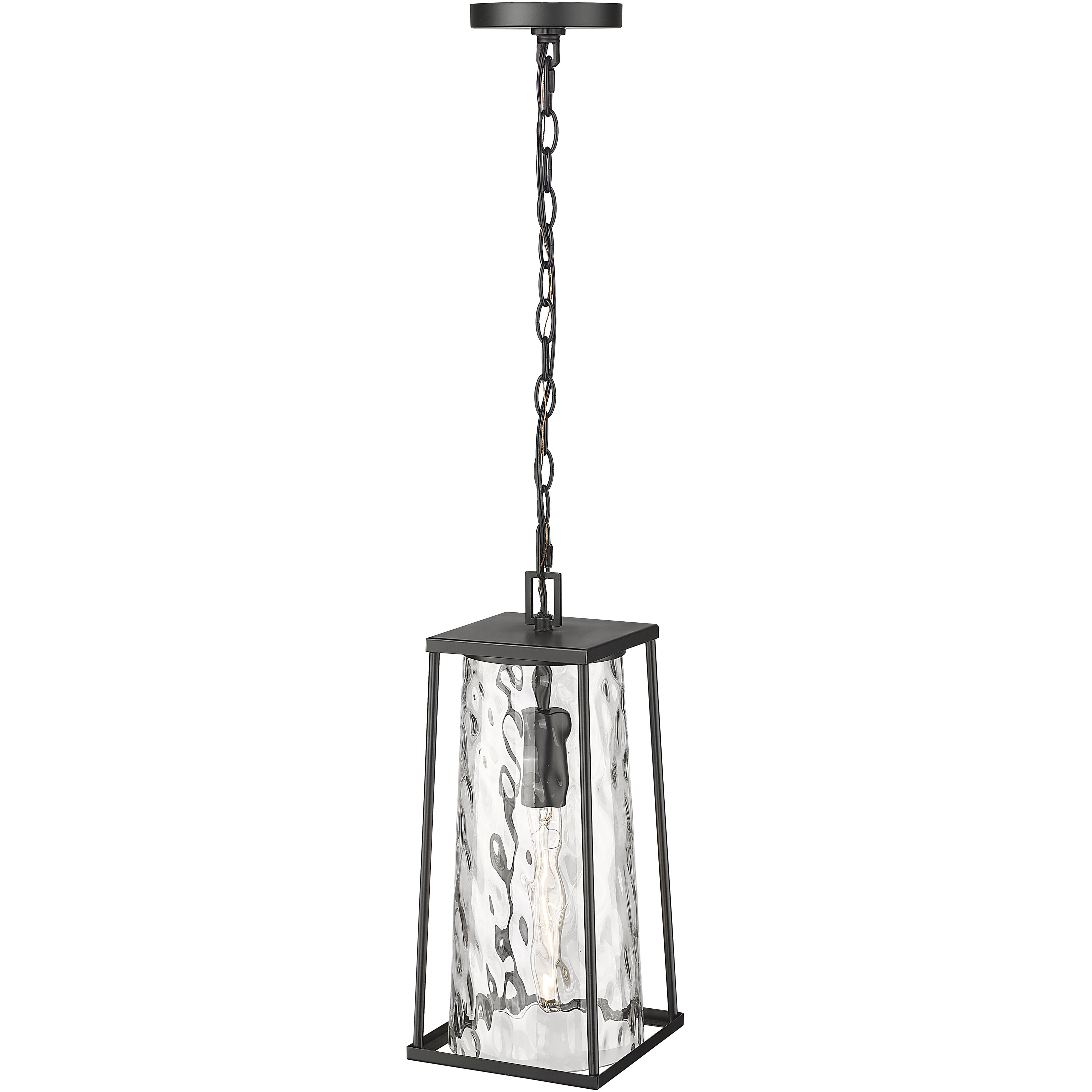 Dutton 1 Light 7.5 inch Powder Coated Black Outdoor Hanging Lantern